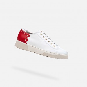Geox Kapha Sneakers Damen Weiß Rot | DFPJ-75132
