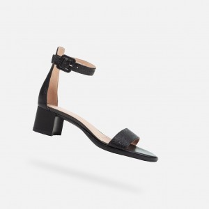Geox Sozy Sandalen Damen Schwarz | LANP-12704
